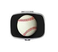 TimMaMa Baseball Unique Square Travel Pill Box Decorative DesignerCute Pill Case Container