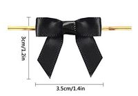 8 Color Gift Bows,Black Twist Tie Bows for Bakery Candy Lollipop Cello Bag(50 Pack)