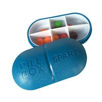 ROSENICE Pill Holder Case Medicine Pill Dispenser with Removable 6 Compartments for Outdoor Camping Travel (Dark Blue)