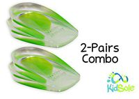 2 Pack - KidSole Shock Absorbing Lightweight Gel Heel Cups for Kid's with Sensitive Heels, Heel Spurs, Plantar Fasciitis, or Ankle Pain (Big Kids Sizes 3-6)