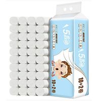 Beinil 12 Roll No Core 5 Layers Embossed Wood Pulp Toilet Paper - Food Grade Towel Tissue for Bathroom Shop Hotel Kitchen Home Use