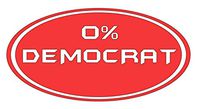 0% Democrat - Vinyl Decal Sticker | Multiple Colors | 5.5" W X 2.7" H | RED HGC1471