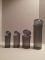 4 Pack Medical Squeezetops® Medicine Bottle Wellness Containers 13 Drams, 19 Drams, 30 Drams, 60 Drams Assortment of Colors (Pink - Transparent)