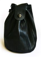 VAUEN Black Real Leather Pipe Tobacco Pouch