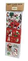 Merry Christmas Holiday Gifting Set of Three Novelty Gift Card Boxes (Multi Dogs)