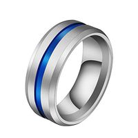 JULAN Stainless Steel Brushed Groove Ring Weight Loss Ring Magnetic Therapy Healthcare Finger Ring