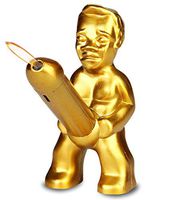 Padgene Windproof Flame Golden Man Butane Gas Jet Torch Cigarette Cigar Lighter-Golden