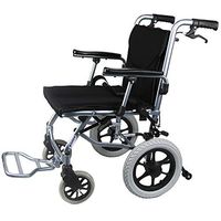XIGUAN Aluminum Alloy Manual Wheelchair, Light Fold Portable Super Light Walker Elderly/Disabled Scooter Transport Vehicle (Color : Black)
