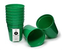 Rolling Sands 16 Ounce Reusable Plastic Stadium Cups Green, 8 Pack, Made in USA, BPA-Free Dishwasher Safe Plastic Tumblers