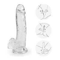 9 Inch Transparents Dildɔ with Strong Suction Cup Women's Massager