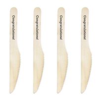 Dress My Cupcake Natural Wood Candy 200-Pack Buffet Knives DIY Kit, Congratulations, Black