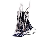 Drinking Straw Sets Reusable Smoothie Bent Straight with Cleaning Brush Sets