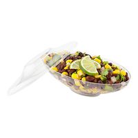 Oval Deli Cup with Lid, Oval Deli Container and Lid, Retail Cup - Clear - 5.5 Ounce - Plastic - Disposable - 100ct Box - Restaurantware