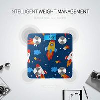 Bluetooth Body Analyzer Scale Cartoon Research Cute Beautiful Rocket Bluetooth Weight Scale Body Fat Composition Monitor Analyzer with Smartphone App for Body Management-396 Lbs