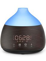 ASAKUKI Essential Oil Diffuser with Alarm Clock, 300ml Cool Mist Humidifier with Touch Screen, Quiet & Humidifying Aromatherapy Diffuser with 18 LED Colors for Bedroom, Office, Baby
