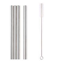 USHOT 4PC Stainless Steel Metal Straws Extra Wide 12mm Reusable Drinking Straws