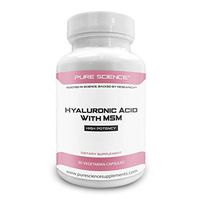 Pure Science Hyaluronic Acid and MSM 520mg - Hyaluronic Acid Supplements for Joint & Muscle Health, Skin Elasticity and Eye Health - 50 Vegetarian Capsules