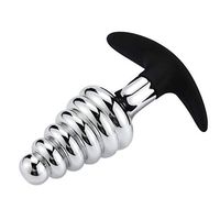 Oolong Silver Metal Stainless Steel Silicone Handle Hand-held Ȁmâl Plúg for Men for Women