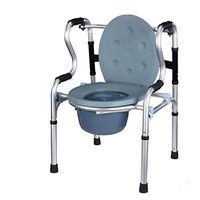 HSRG Elderly Commode Chair, Foldable Aluminum Commode Chair, Disabled, Pregnant Women with Wheel Auxiliary Toilet Seat Chair