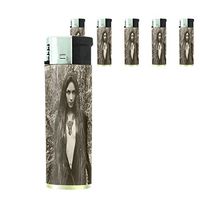 JS & Caren Vintage Witchcraft Witch Set of 5 Lighters S7 Electronic Refillable Flame Cigarette Smoking