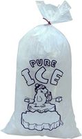 8 lb. Plastic Ice Bags & Ties -"Pure ICE" Polar Bear