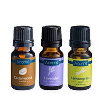 Airomé Rest & Relax Gift Set, Set of Three 10 ml Therapeutic Grade Essential Oils | Lavender, Cedarwood, Lemongrass