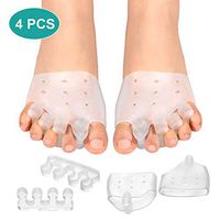 2 Pairs Gel Toe Separators Metatarsal Pads Kit, Toe Stretcher Bunion Spacer for Orthotic Overlapping Toes, Hammer Toes, Bunion Pain Relief for Barefoot, Wear in Socks or Shoes Reduce Foot Pressure