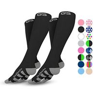 Go2Socks Compression Socks for Men Women Nurses Runners 20-30 mmHg Medical Stocking Athletic (2pBlack, M)