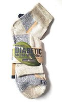 EcoSox Diabetic Bamboo Viscose - Medium Weight Quarter Hiking Sock - [ Quanity Options ] (Tan/Grey (One Pair), Large 10-13)