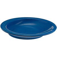 Sammons Preston Round Scoop Dish, Blue, Polyester Dish with Non-Skid Base has 9" Diameter & Center Depth of 1.5", Grooved Lip Orients The Visually Impaired & Acts as Utensil Rest, Adaptive Eating Aid