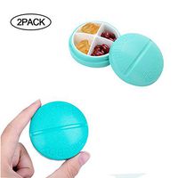 Portable Waterproof Mini Travel Pill Box, Medical Case Vitamin Dispenser Bottle First Aid Holder Container (Round Shape-4 grids)