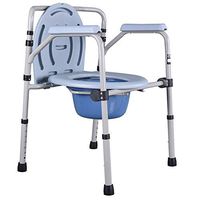 Chair Adjustable Height Folding Commode Portable Toilet Seat Lightweight for Elderly Disability Removable Bucket for Easy Transfers