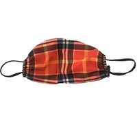 Adult Unisex Stretchy Washable 2 Ply Ear Loop Fashion Face Mask for Festival Rave Protection One Size (0-13) Red Modern Plaid