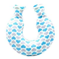 1.6L Neck/Shoulder Hot Water Bottle Water-Filled Bag with Villus Cover,Blue-Grey