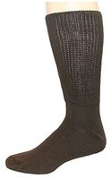 Foot Galaxy Diabetic Socks, Men 9-11, Brown, 3 Pair