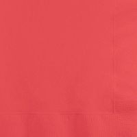 Club Pack of 250 Coral Premium 3-Ply Disposable Dinner Napkins 8"