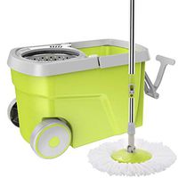 Cleaning Products Mop And Bucket Set,Hand-free Household Lazy Mop Double Drive Rotating Mop Bucket,For Household Cleaning (Color : Green)