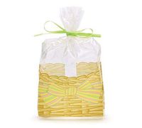 Small"Easter Basket" Design 7x2x3" Cello Cellophane Party Treat Food Snack Bags (25 ct)