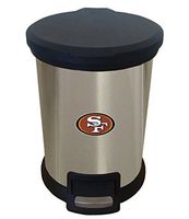 The Furniture Cove New 1.3 Gallon Round Stainless Steel Step Trash Can Waste Basket Featuring Your Choice of a Football Team Logo (49ers)