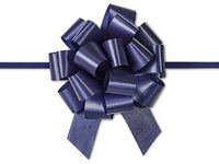 Navy Blue Flora Satin 4" Pull Bows (50 Pack )