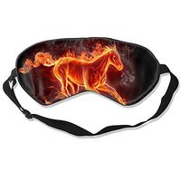 Sulaeb Sleep Eye Mask, Fire Horse Black Block Out Light & No Pressure & Soft Night Blindfold, Eye Blinder for Travel/Naps