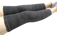 Grey Wool Knitting High Elastic Knee Braces Fleece Lined Women Men Thin Knee Support Protector Warmers