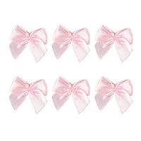 SUPVOX 100pcs Small Satin Ribbon Bows Grosgrain Hair Bows Embellishment for DIY Craft (Pink)