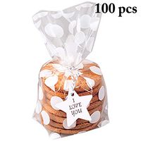 Bangcool100PCS Cello Bag Flat Cellophane Treat Bag Cellophane Bag for Candy Cookie Gift