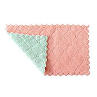 Sonomaplace LUYANhapy9 Dish Towel Cleaning Rags, Kitchen Bathroom Non-Stick Oil Soft Strong Water Absorbent Microfiber Cleaning Cloth Dish Towel Green Pink 4pcs