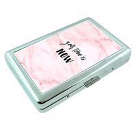 You're Time Now Em1 Hip Silver Cigarette Case Id Holder Metal Wallet 4" X 2.75" RFID Protection