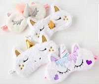 HolaKidz Unicorn Sleeping Mask 4Pack Soft Plush Blindfold Cute Unicorn Horn Sleep Mask Eye Mask for Girls Women Kids