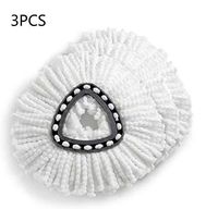 Bonlting 3 Pack Replacement Mop Micro Head Refill Hurricane for 360° Spin Magic Mop-Round Shape Standard Size Microfiber Mop Head Refills