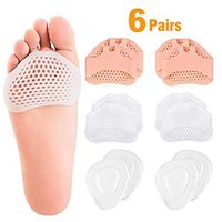 6 Pairs Metatarsal Pads Ball of Foot Cushions for Women and Men,Soft Gel Insole Pads Reusable Forefoot Cushions,Protect You from Bunion, Mortons Neuroma,Calluses,Blisters and Forefoot Pain