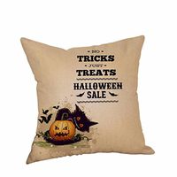 Howstar Happy Halloween Pillowcase, Linen Pillow Cover, Home Sofa Club Car Decor, 18 x 18 (O)